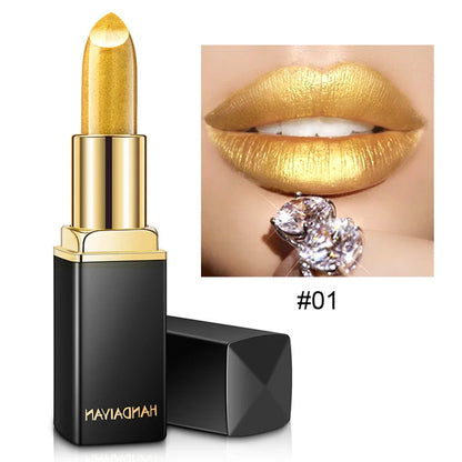 Handaiyan Waterproof Nude Glitter Lipstick Makeup Long Lasting Velvet Red Mermaid Sexy Shimmer Matte Lip Stick Cosmetic Beauty