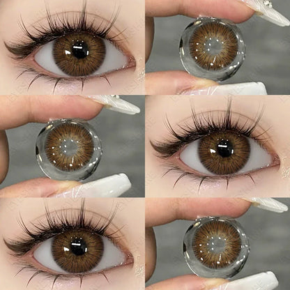 1 Pair New Natural Colored Contact Lenses for Eyes Blue Lenses Green Eye Lenses Brown Lenses Yearl Gray Contact Lenses