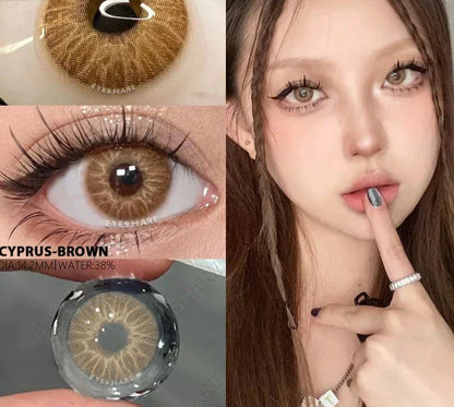 1 Pair New Natural Colored Contact Lenses for Eyes Blue Lenses Green Eye Lenses Brown Lenses Yearl Gray Contact Lenses