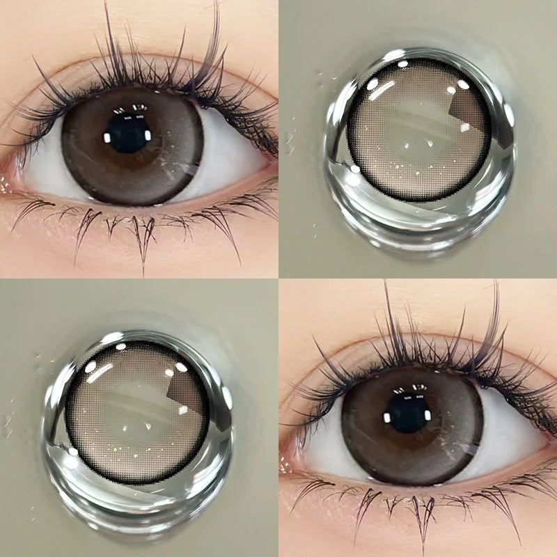 1 Pair Korean Pink Lenses Colored Contact Lenses with Degree Myopia Lenses Natural Fashion Lenses New