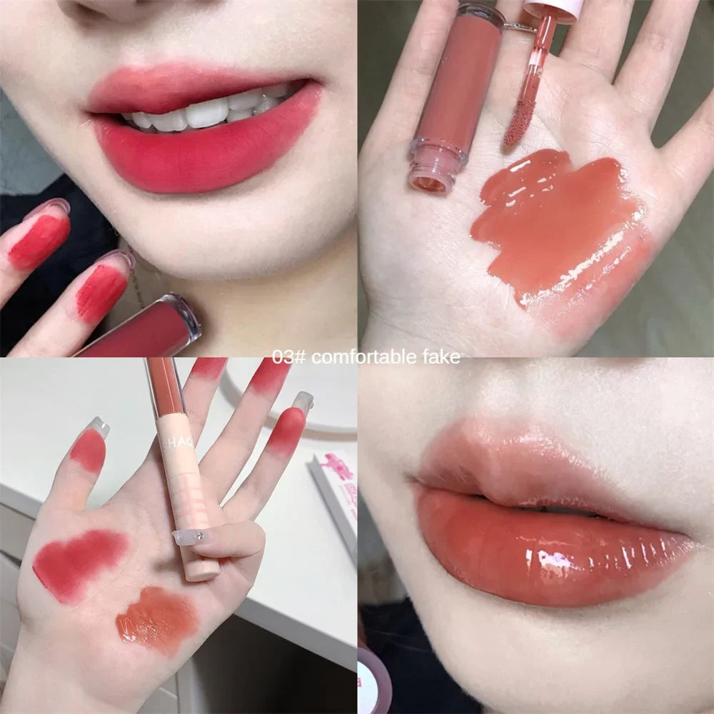 1pc Double Ended Waterproof Lip Gloss Matte Velvet Lip Gloss Long Lasting Lip Gloss Sexy Red Liquid Lipstick Makeup