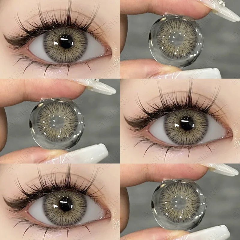 1 Pair New Natural Colored Contact Lenses for Eyes Blue Lenses Green Eye Lenses Brown Lenses Yearl Gray Contact Lenses