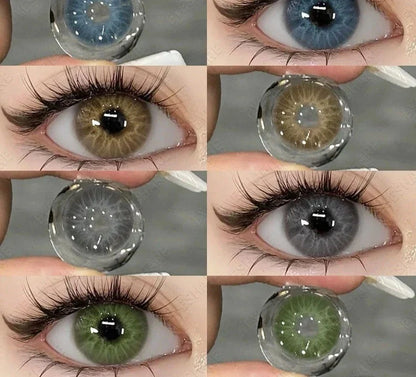 1 Pair New Natural Colored Contact Lenses for Eyes Blue Lenses Green Eye Lenses Brown Lenses Yearl Gray Contact Lenses