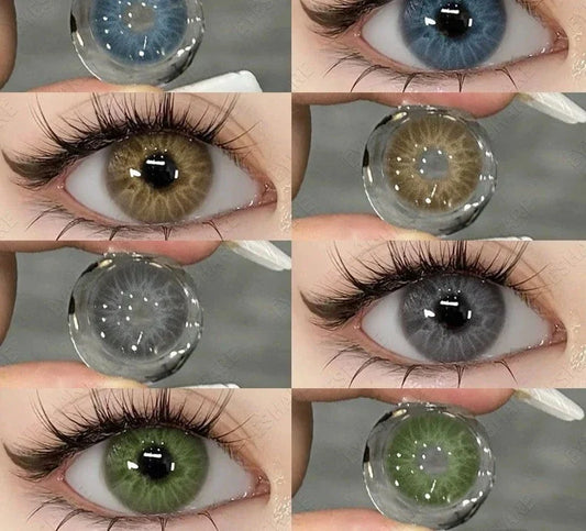 1 Pair New Natural Colored Contact Lenses for Eyes Blue Lenses Green Eye Lenses Brown Lenses Yearl Gray Contact Lenses