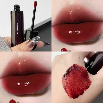 ijili  -  6Color Mirror Lip Gloss Lasting Moisturizing Water Glass Lip Glaze Transparent Tea Red Color Juicy Lip Tint Lips Makeup Cosmetic