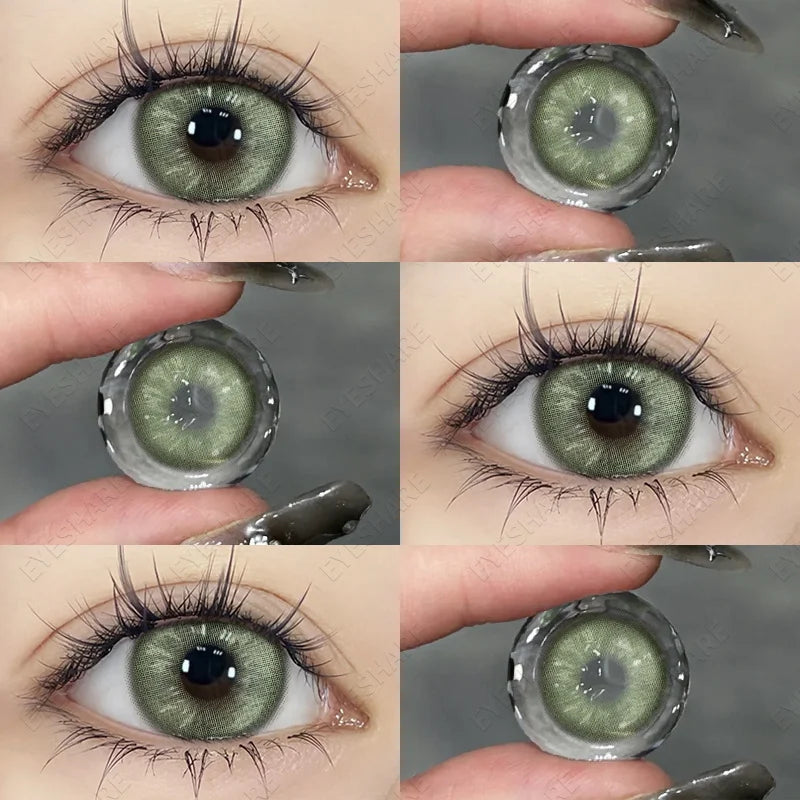 1 Pair New Natural Colored Contact Lenses for Eyes Blue Lenses Green Eye Lenses Brown Lenses Yearl Gray Contact Lenses