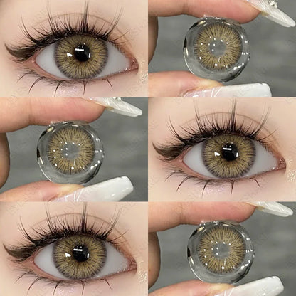 1 Pair New Natural Colored Contact Lenses for Eyes Blue Lenses Green Eye Lenses Brown Lenses Yearl Gray Contact Lenses