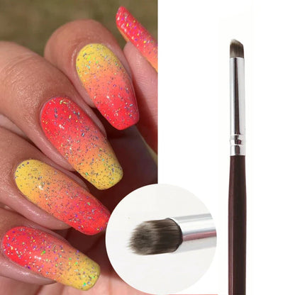 1PC Smudge Nail Art Brush Gradient Blooming Drawing Line Oblique Angle Pen Gel Polish Printing Tips Nail Brushes Manicure Tools