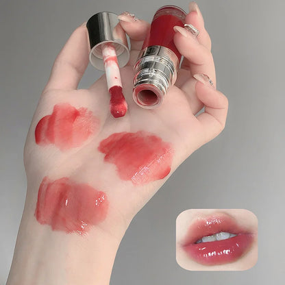 ijili  -  Crystal Glass Jelly Lip Oil Mirror High Gloss Lip Gloss Plumper Moisturizing Lip Tint Cherry Red Colored Lipstick Korean Makeup