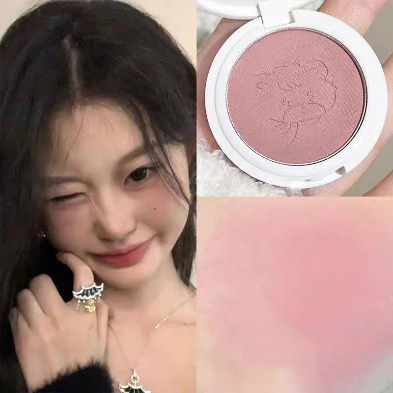 ijili  -  Cute Powder Blusher Natural Matte Brightening Rouge Peach Pink Blusher Face Cheek Tint Blush Contour Makeup Palette Cosmetics