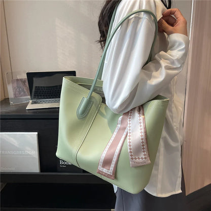 ijili Burminsa Large Work Tote Bags With Zipper For Women Trend Designer Commuter Shoulder Shopper Bag PU Leather Ladies Handbags