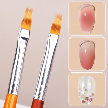 4PCS Phototherapy 3D Nails Gradient Brush Pen Acrylic UV Gel Extension Builder Coating Painting Brushes DIY Manicure Salon Tools