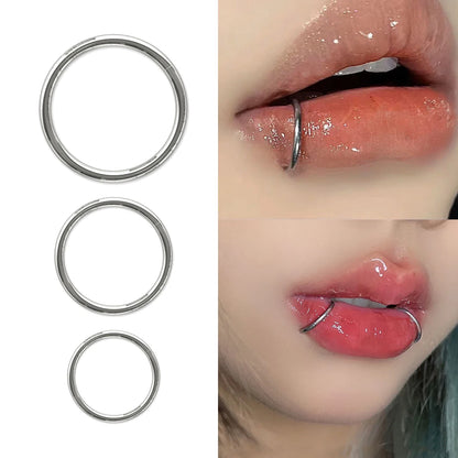 1.2mm Septum Piercing Surgical Steel Clicker Hinged Segment Ring Goth Nose Hoop Earrings Lip Ear Cartilage Helix Piercings 1Pcs