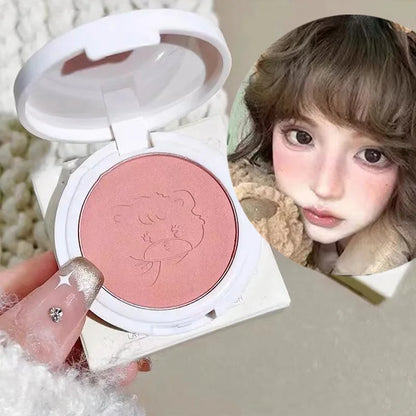 ijili  -  Cute Powder Blusher Natural Matte Brightening Rouge Peach Pink Blusher Face Cheek Tint Blush Contour Makeup Palette Cosmetics