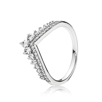 16 Styles New 3 Color Crown Love Heart Silver Color Crystal Rings For Women Wedding Party Jewelry