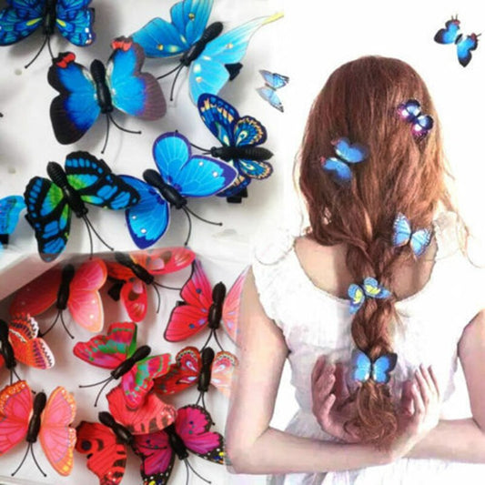 5x Butterfly Hair Clips Cute Plastic Bridal Hair Accessories Wedding Photography Costume Fashion Jewelry Hairpins Headwear