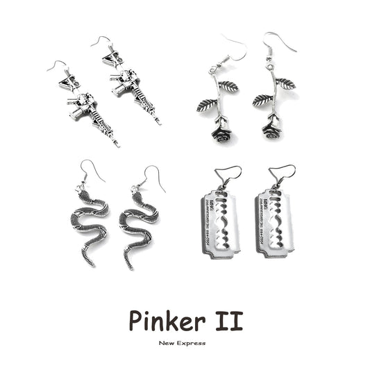 25 Style Earrings for Women Girls Drop Dangle Snake Rose Blade Gun Teens Charm Gift Accessories Party Jewelry Simple