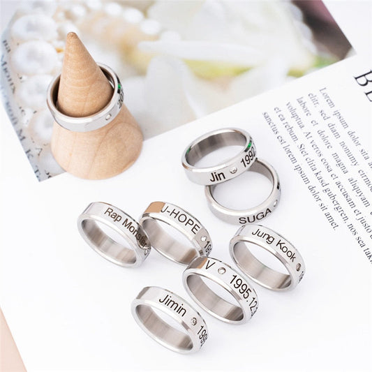 1Pc Kpop Ring Stainless Steel JHOPE Finger Rings Jewelry Rings Accessories for Men Women Female Bangtan Boys Jewelry