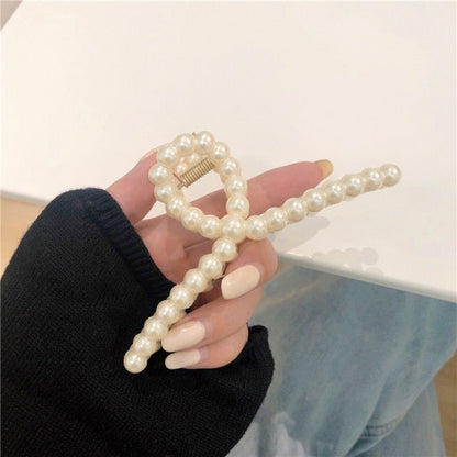 AOMU  New Hyperbole Big Pearls Acrylic Hair Claw Clips Big Size Makeup Hair Styling Barrettes for Women Hair Accessories