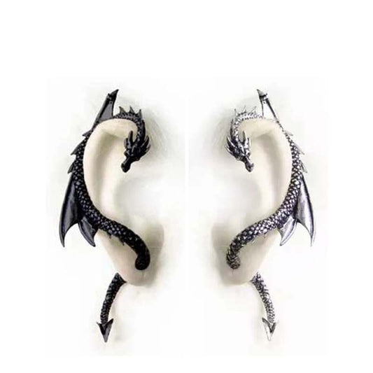 1PC Nordic Punk Dragon Snake Styling Winding Bending Stud Earrings for Women Men Punk Ear Hoop Dragon Earrings