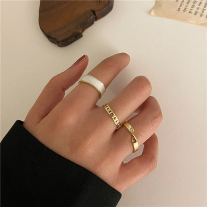 17KM Punk Retro Gold Silver Color Animal Snake Rings Set for Women Gothic Black Square Butterfly Chain Ring Jewelry